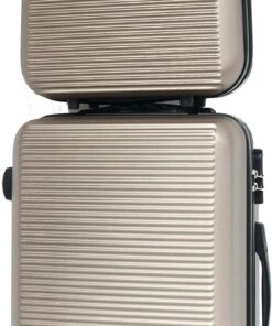 Carry-On Suitcase with Cosmetic Bag, Hard Shell Construction and Lightweight Design