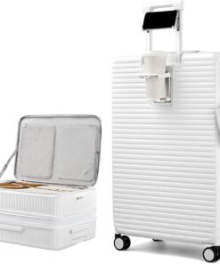 28 Inch Top Opening Hard Shell Checked Luggage with Spinner Wheels