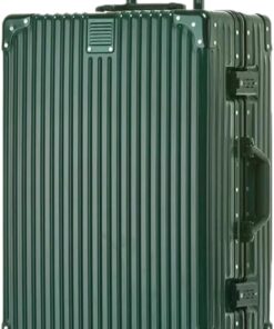 24 Inch Zipperless Checked Luggage with Aluminum Frame and Spinner Wheels