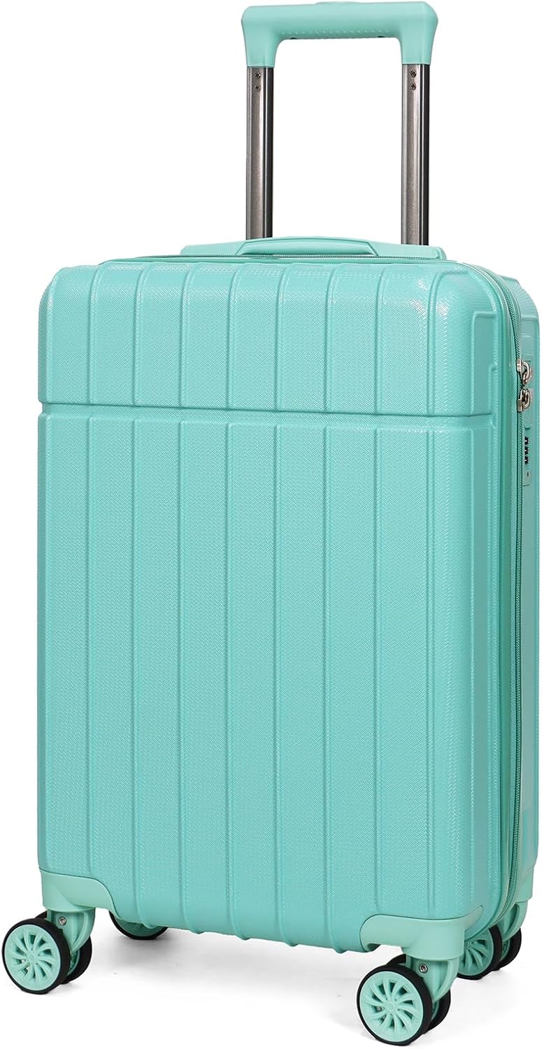20 Inch Lightweight PC and ABS Hard Shell Carry On Suitcase with Spinner Wheels
