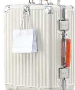 24 Inch Checked Luggage with Leather Handle