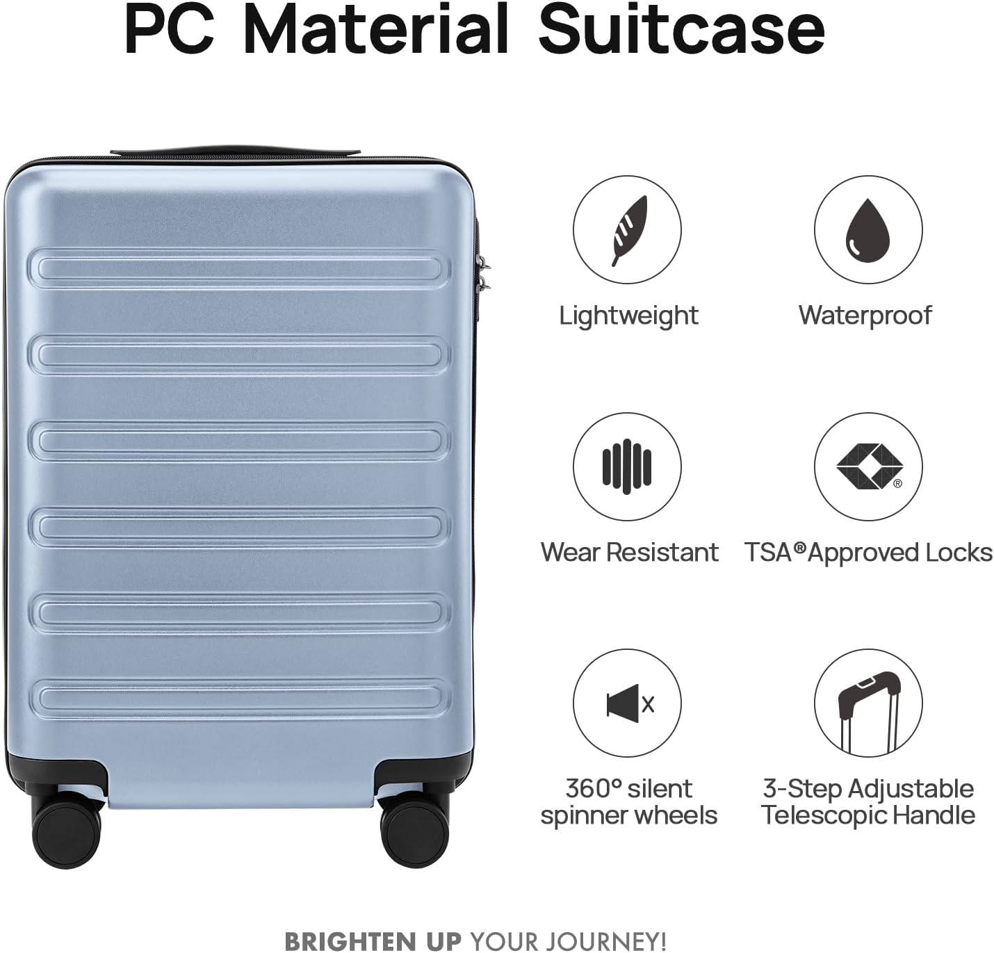 28 Inch Lightweight Large Checked Luggage with Double Spinner Wheels and Hard Shell - Image 2
