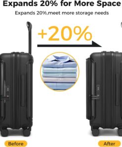 Alternative view of 20 Inch Hard Shell Carry On Suitcase with Laptop Compartment and Expandable Storage