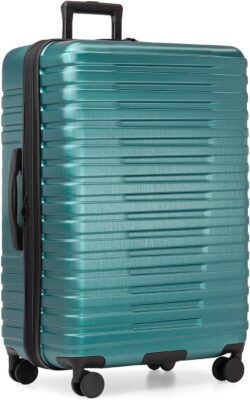 Large Checked Luggage with Polycarbonate Hard Shell, 8 Spinner Wheels and Aluminum Handle