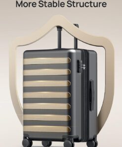 Alternative view of 24 Inch Medium Expandable Hard Shell Checked Luggage with Spinner Wheels, Lightweight Material and Combination Lock
