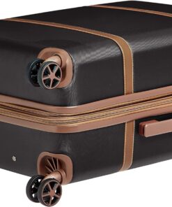 Alternative view of 24 Inch Hard Shell Checked Luggage with Leather Detailing, Expandable Design, Double Spinner Wheels and Scratch Resistant Surface